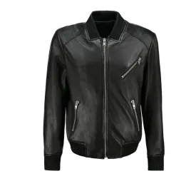 Men American Bomber Leather Jacket