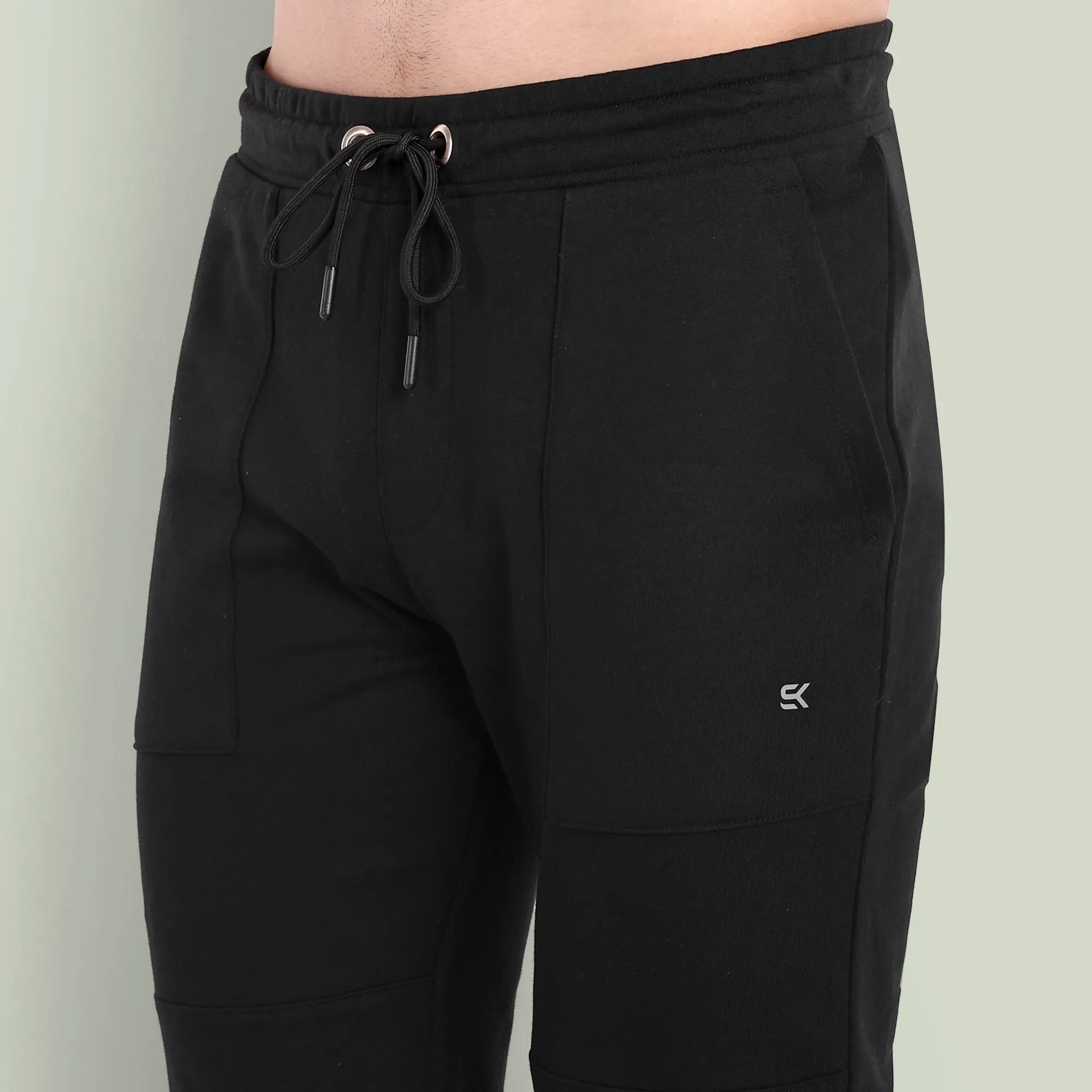 Men Black Cargo Joggers