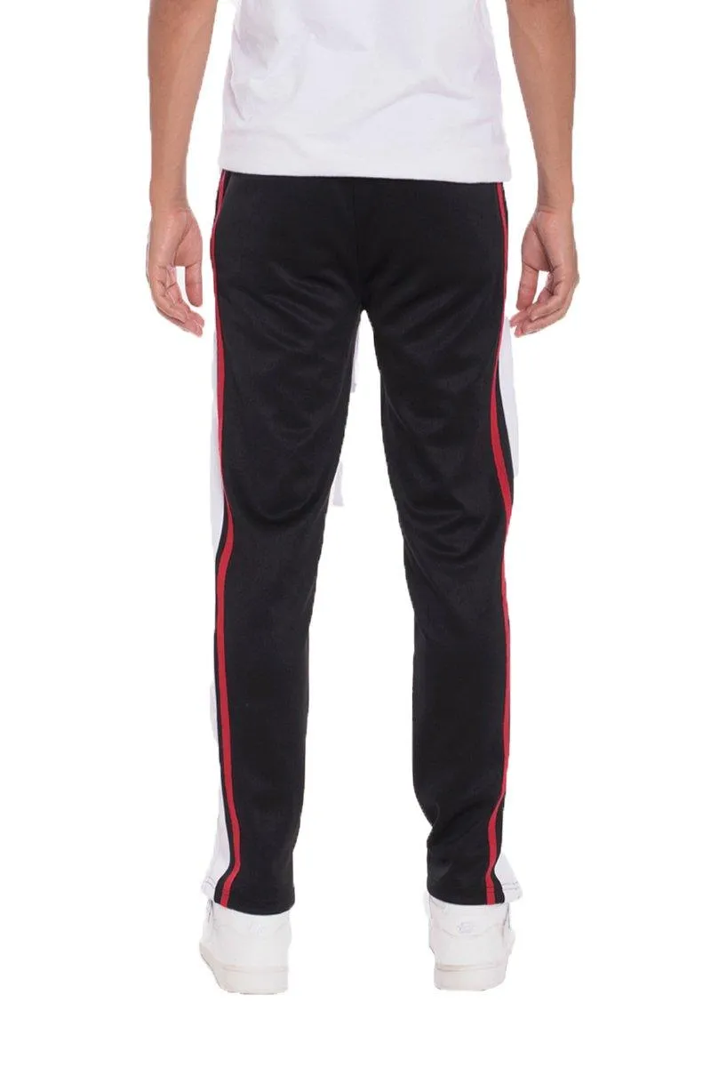 Mens Tricot Striped Black Track Pants