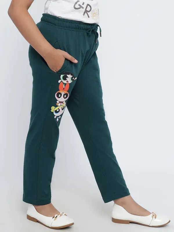 Mettle Girls Powerpuff Girls Printed Cotton Track Pants