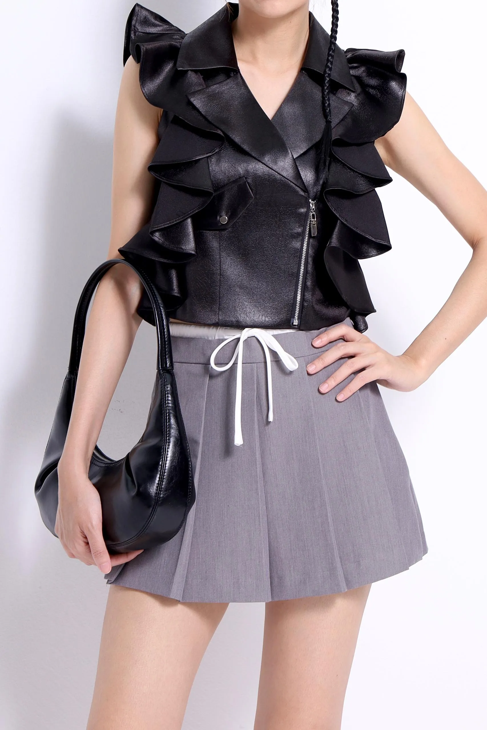 Mia Satin Biker Vest