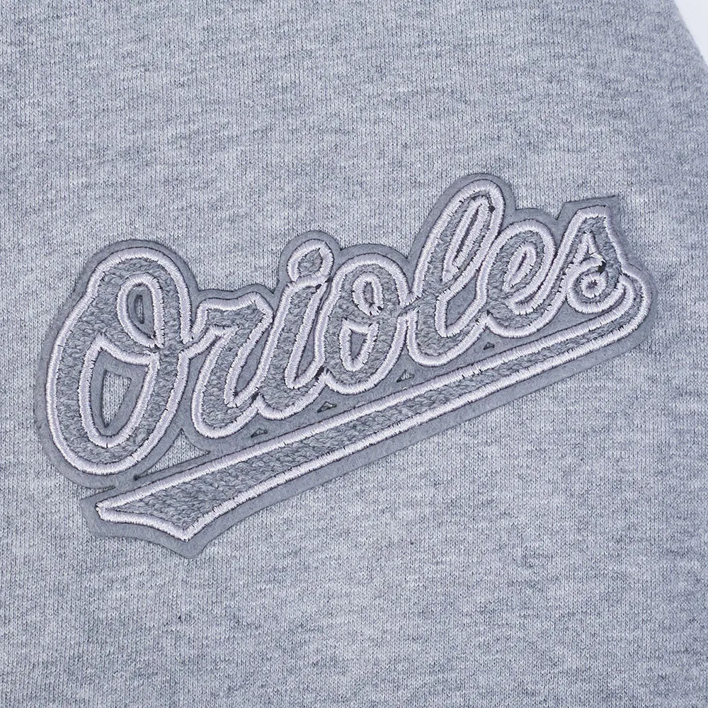 MLB BALTIMORE ORIOLES REVERSE FRENCH TERRY MEN'S DROP SHOULDER FLC P (DARK HEATHER GRAY)