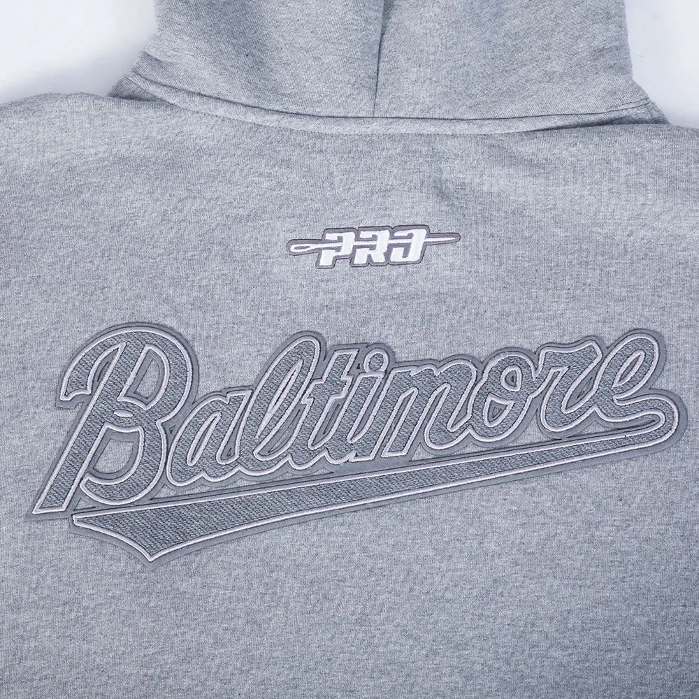 MLB BALTIMORE ORIOLES REVERSE FRENCH TERRY MEN'S DROP SHOULDER FLC P (DARK HEATHER GRAY)