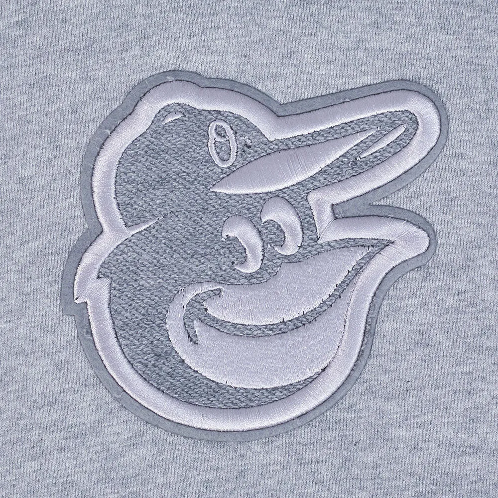 MLB BALTIMORE ORIOLES REVERSE FRENCH TERRY MEN'S DROP SHOULDER FLC P (DARK HEATHER GRAY)