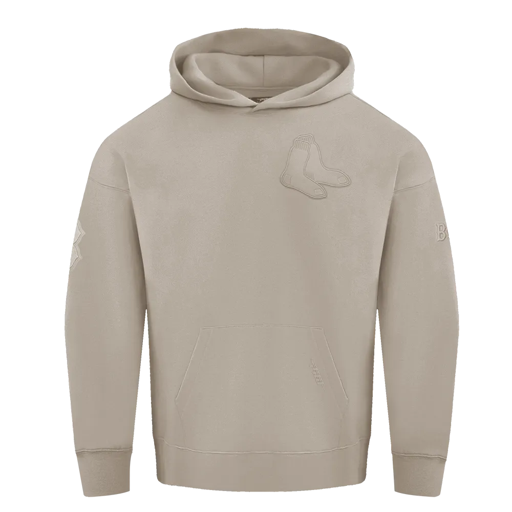 MLB BOSTON RED SOX NEUTRAL MEN'S DROP SHOULDER PO HOODIE (TAUPE)