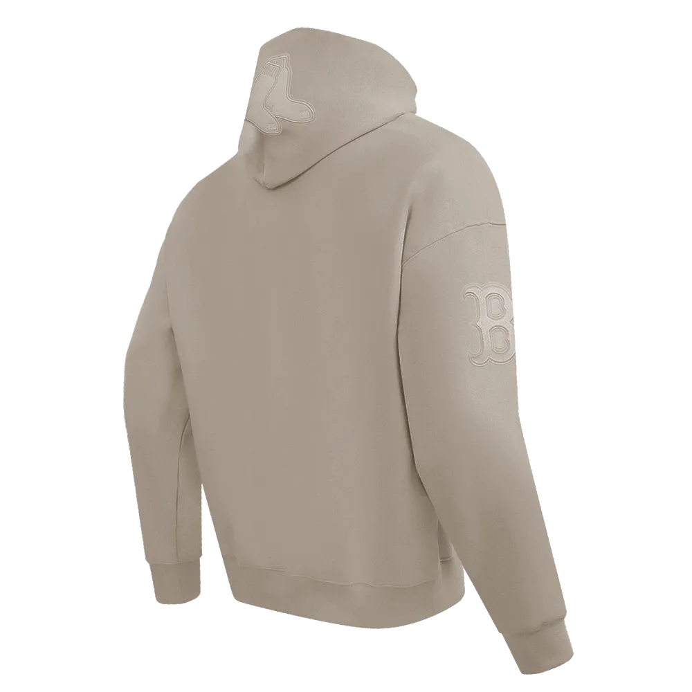 MLB BOSTON RED SOX NEUTRAL MEN'S DROP SHOULDER PO HOODIE (TAUPE)