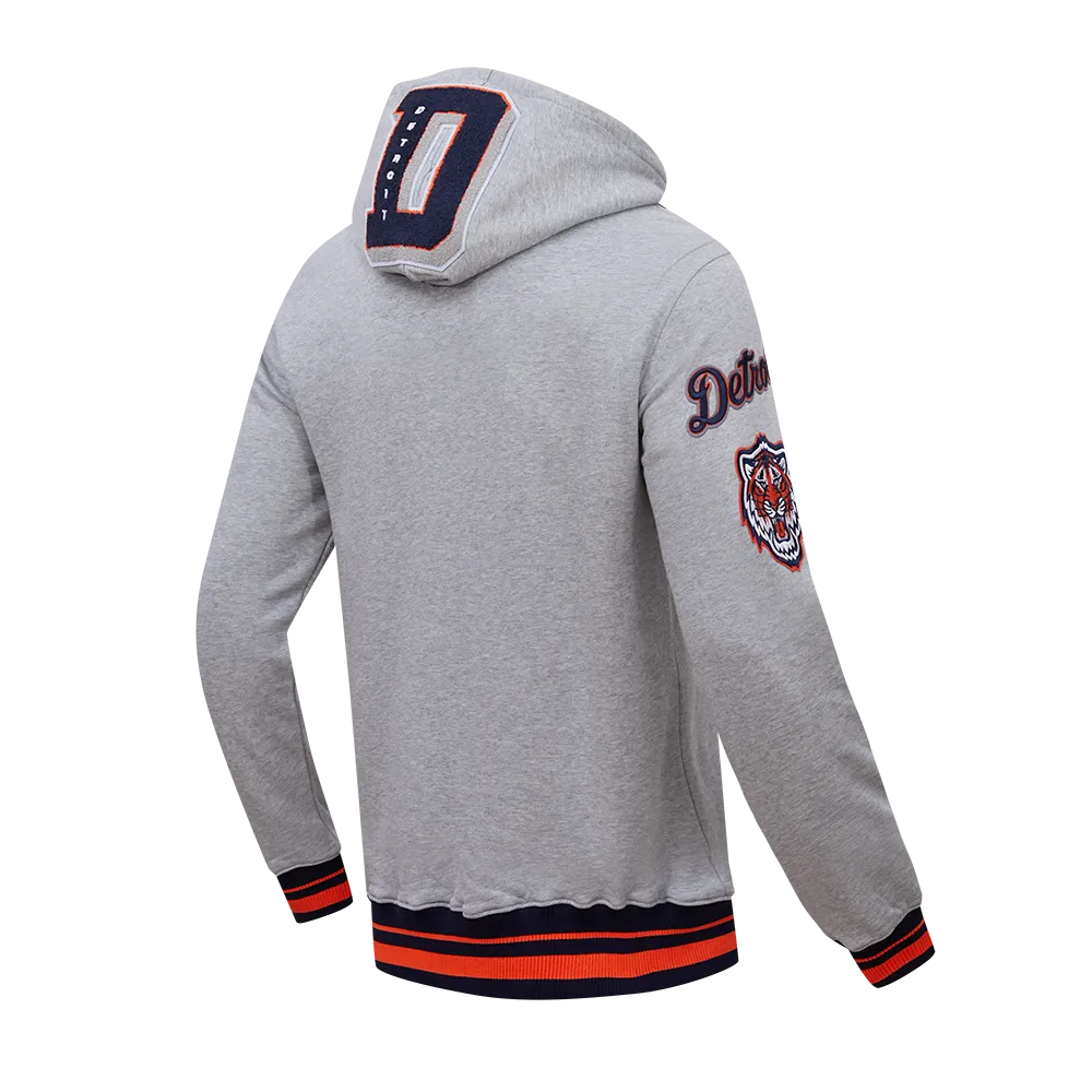 MLB DETROIT TIGERS MASHUP MEN'S RIB PO HOODIE (HEATHER GREY)