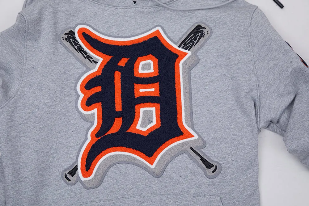 MLB DETROIT TIGERS MASHUP MEN'S RIB PO HOODIE (HEATHER GREY)