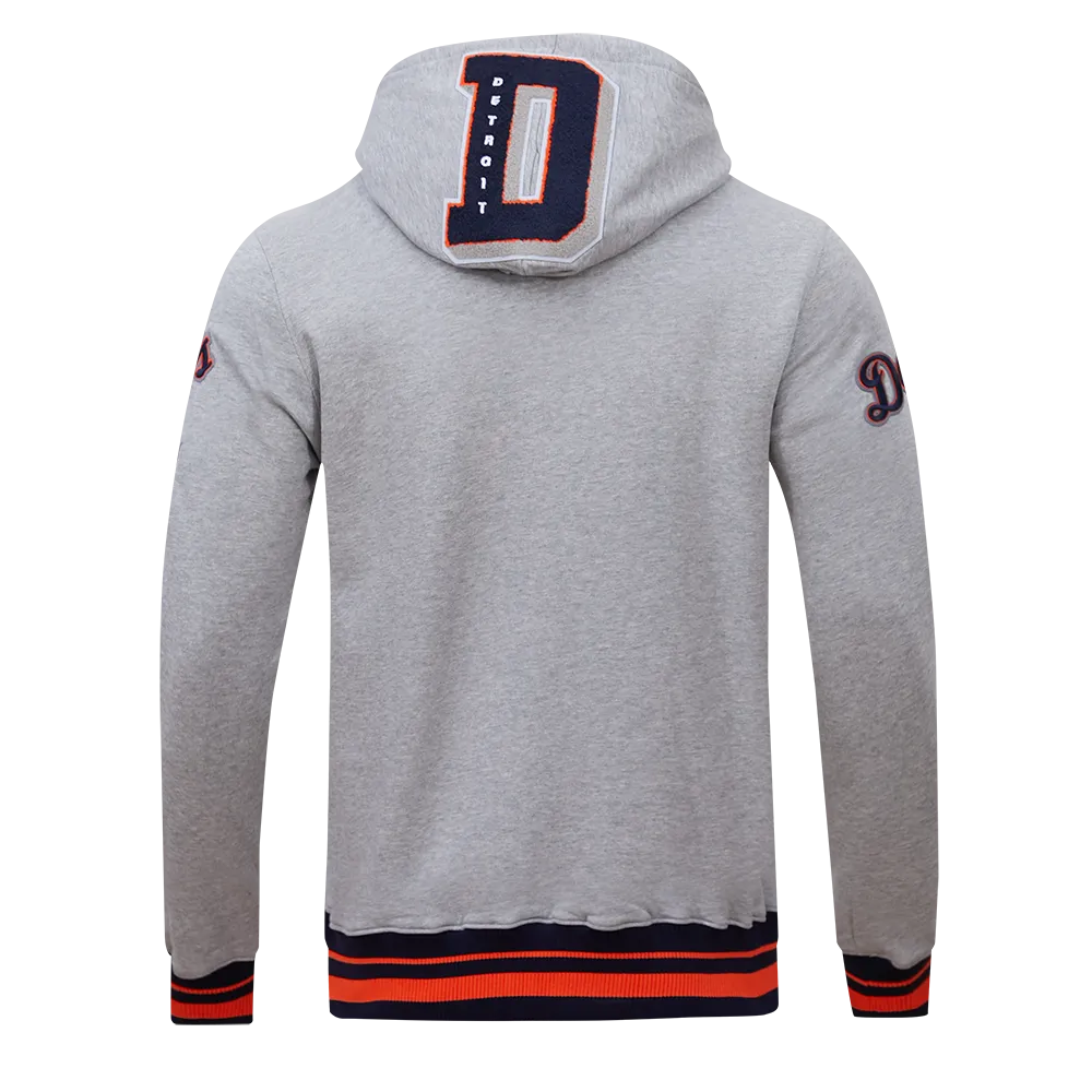 MLB DETROIT TIGERS MASHUP MEN'S RIB PO HOODIE (HEATHER GREY)