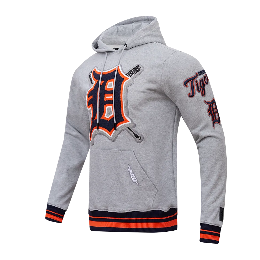 MLB DETROIT TIGERS MASHUP MEN'S RIB PO HOODIE (HEATHER GREY)