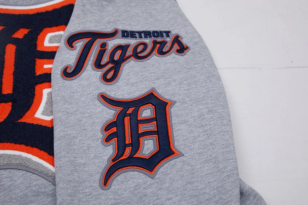 MLB DETROIT TIGERS MASHUP MEN'S RIB PO HOODIE (HEATHER GREY)