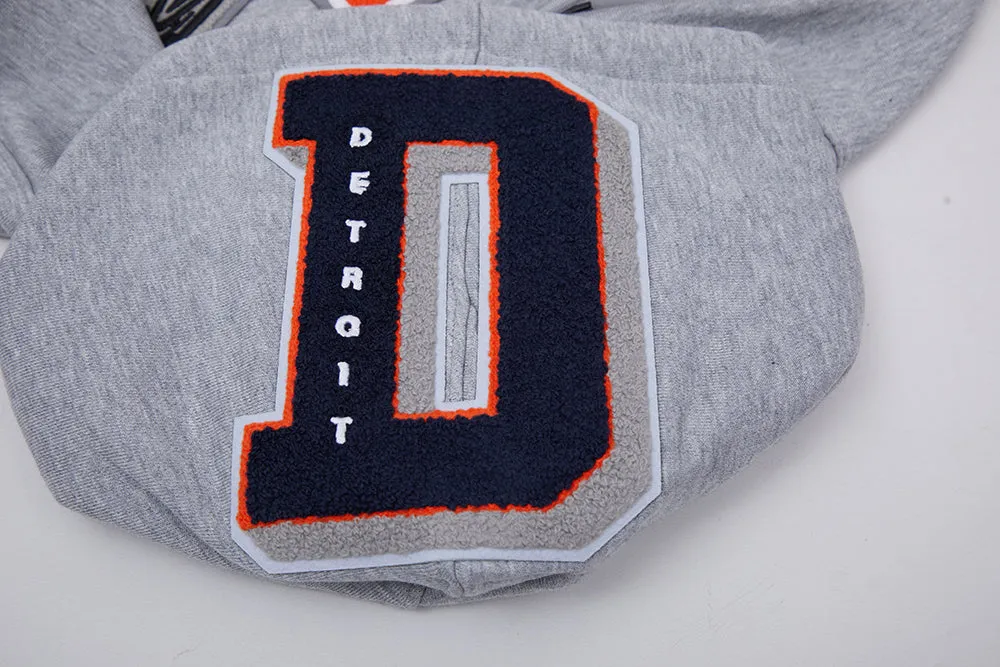 MLB DETROIT TIGERS MASHUP MEN'S RIB PO HOODIE (HEATHER GREY)