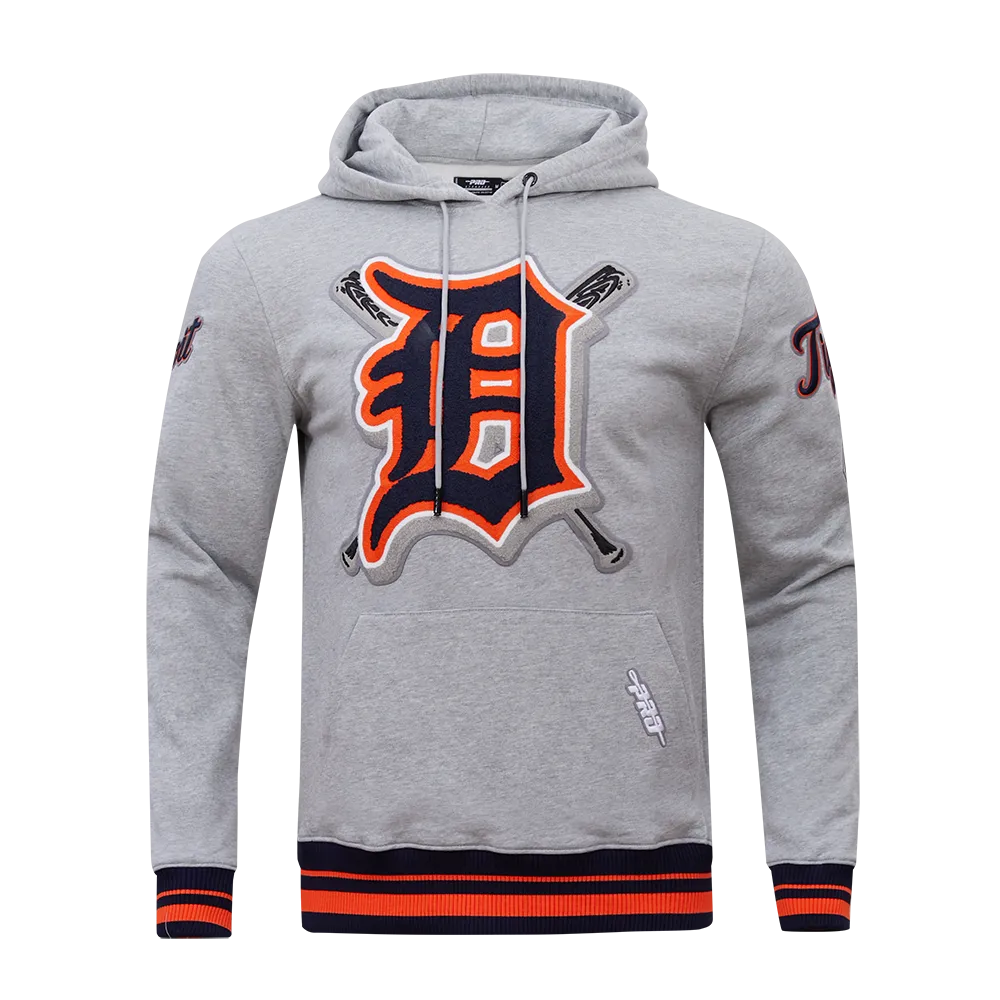 MLB DETROIT TIGERS MASHUP MEN'S RIB PO HOODIE (HEATHER GREY)