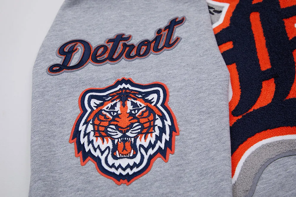 MLB DETROIT TIGERS MASHUP MEN'S RIB PO HOODIE (HEATHER GREY)