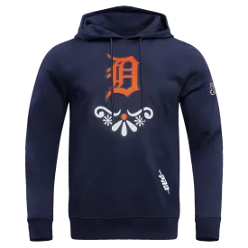 MLB DETROIT TIGERS SUGAR SKULL MEN'S FLC PO HOODIE (MIDNIGHT NAVY)