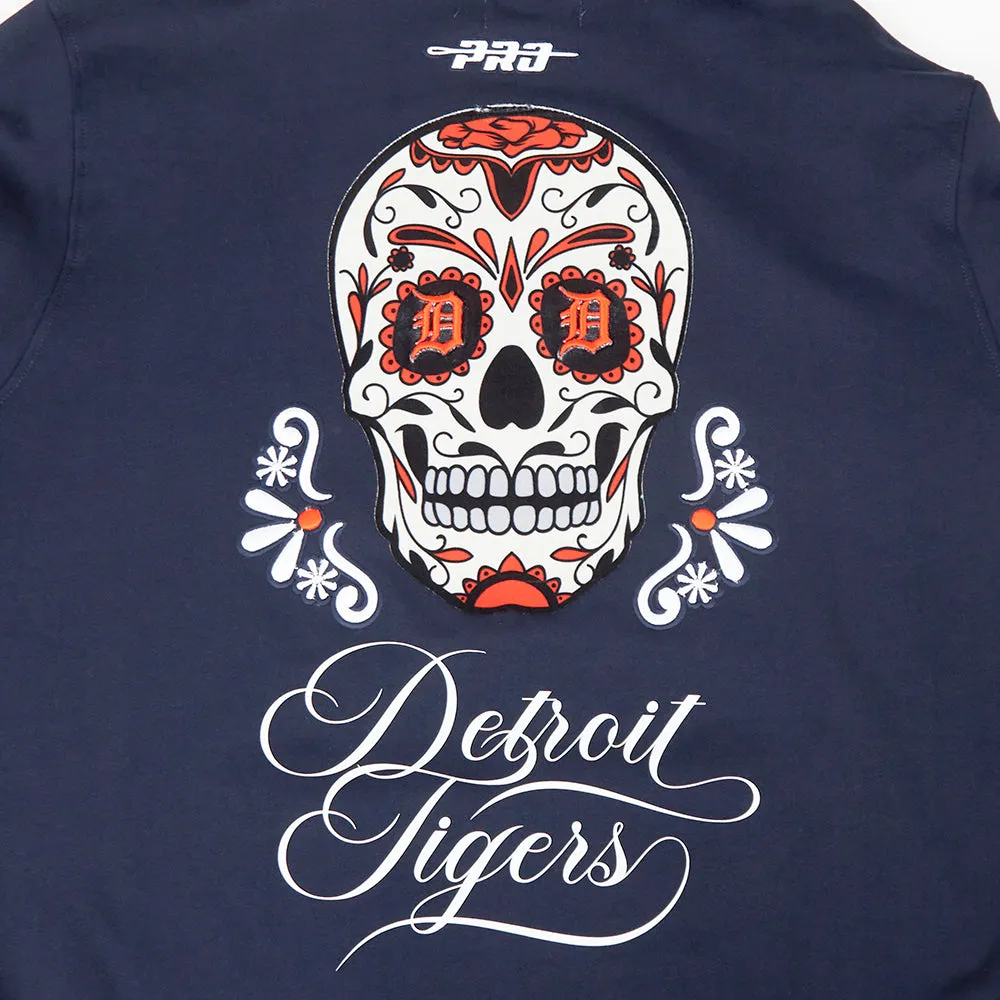 MLB DETROIT TIGERS SUGAR SKULL MEN'S FLC PO HOODIE (MIDNIGHT NAVY)