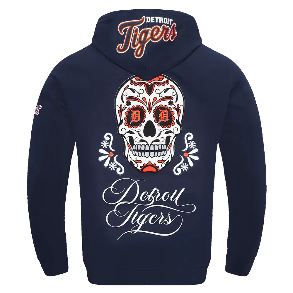 MLB DETROIT TIGERS SUGAR SKULL MEN'S FLC PO HOODIE (MIDNIGHT NAVY)