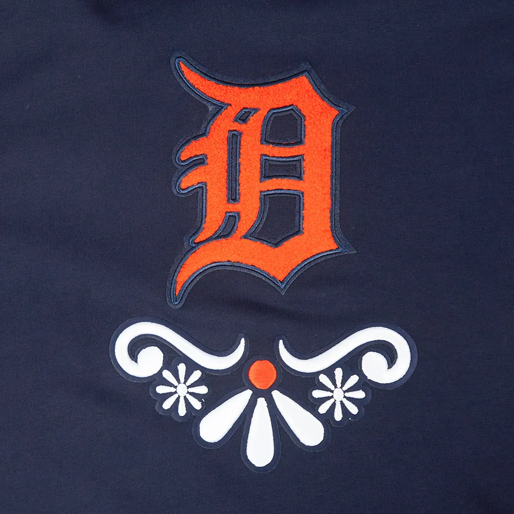 MLB DETROIT TIGERS SUGAR SKULL MEN'S FLC PO HOODIE (MIDNIGHT NAVY)