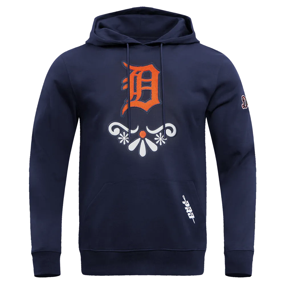 MLB DETROIT TIGERS SUGAR SKULL MEN'S FLC PO HOODIE (MIDNIGHT NAVY)