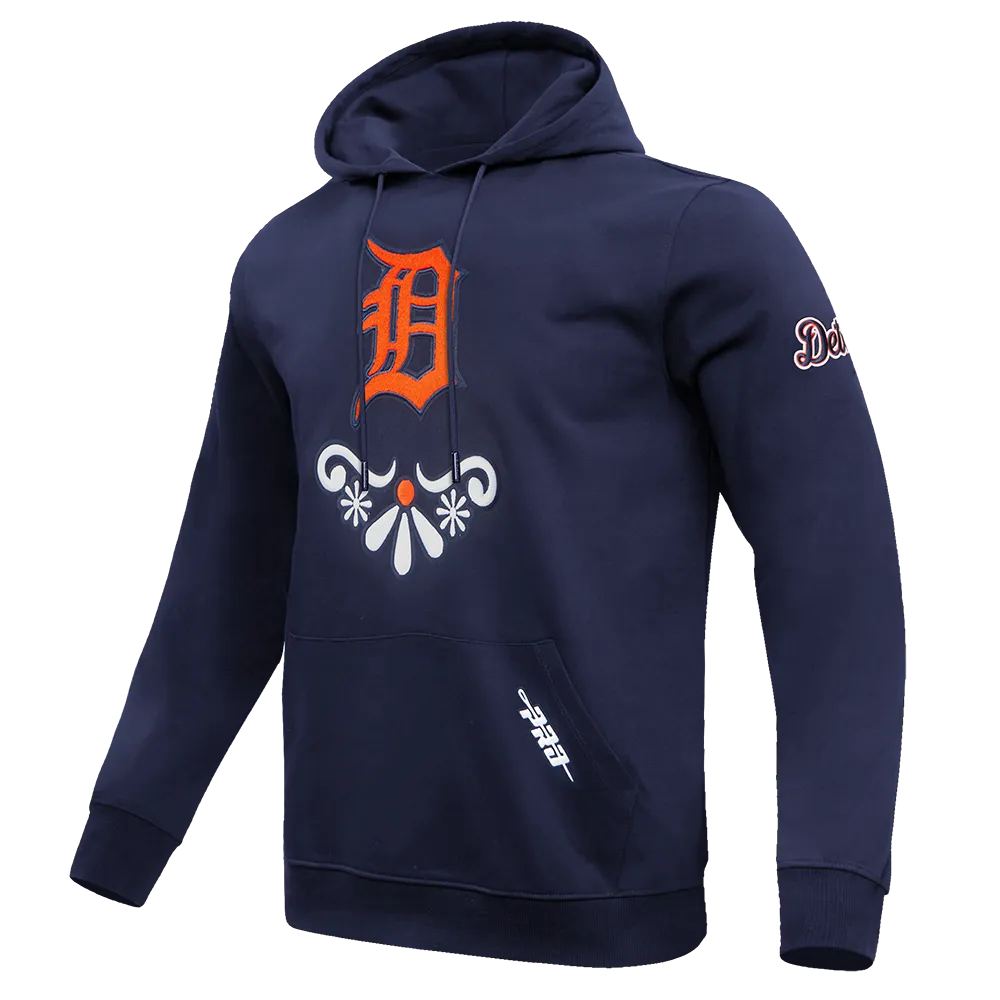 MLB DETROIT TIGERS SUGAR SKULL MEN'S FLC PO HOODIE (MIDNIGHT NAVY)