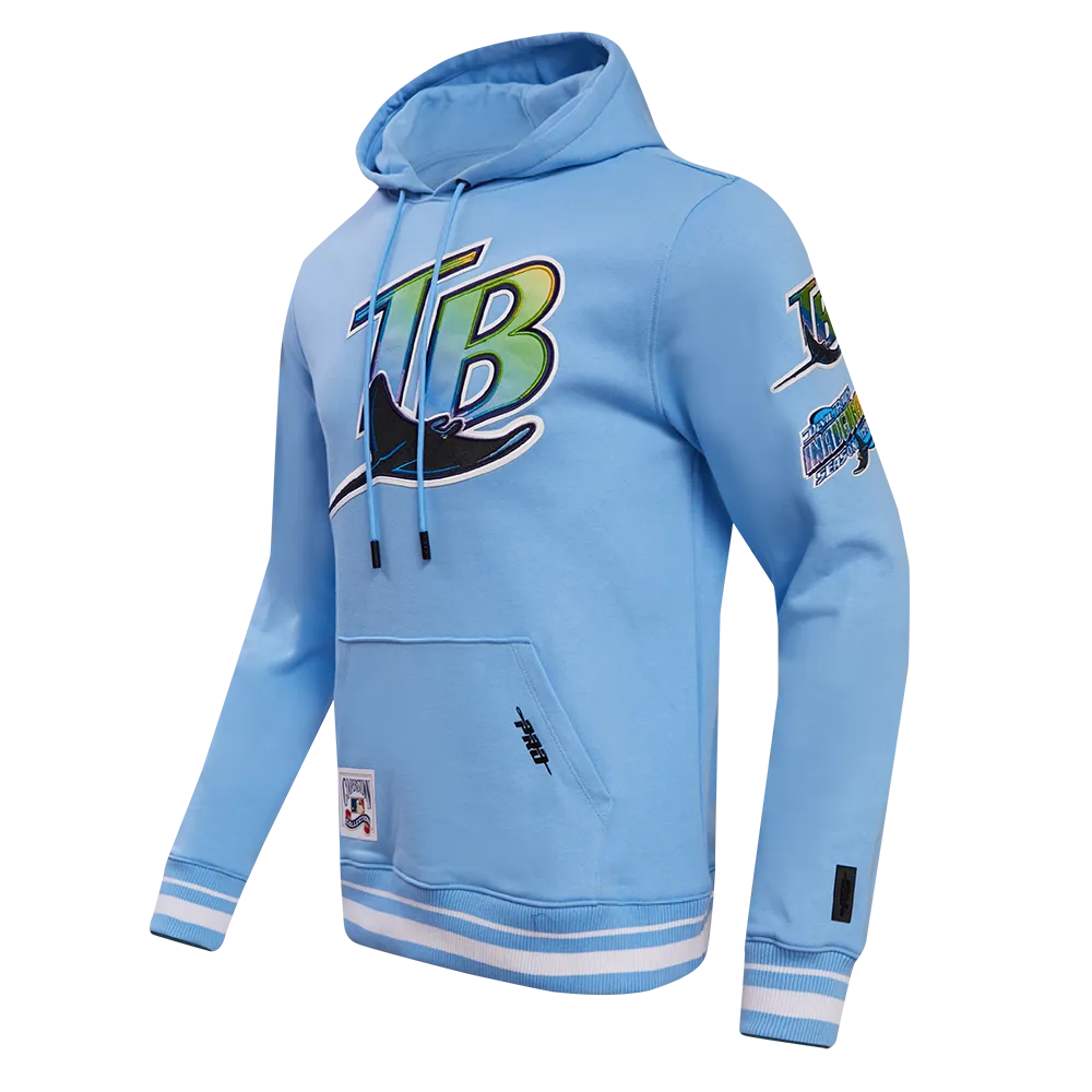 MLB TAMPA DEVIL RAYS RETRO CLASSIC MEN'S PULLOVER HOODIE (UNIVERSITY BLUE)