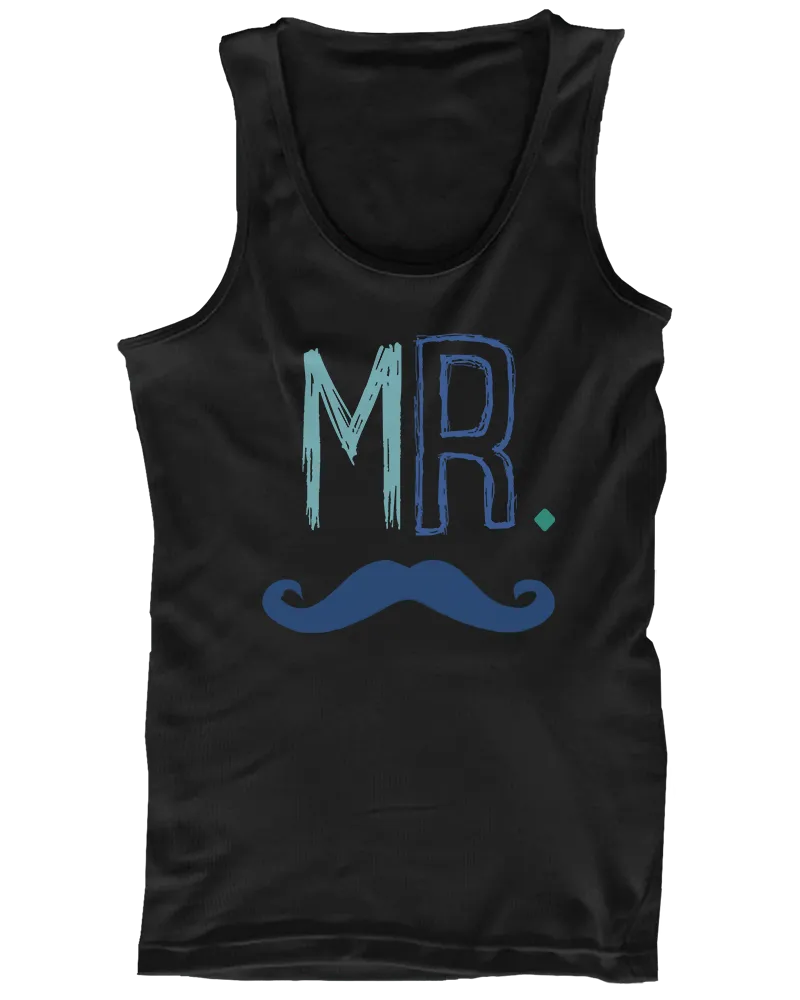 Mr Mustache and Mrs Lips Couple Tank Tops Cute Matching Tanks for Couples