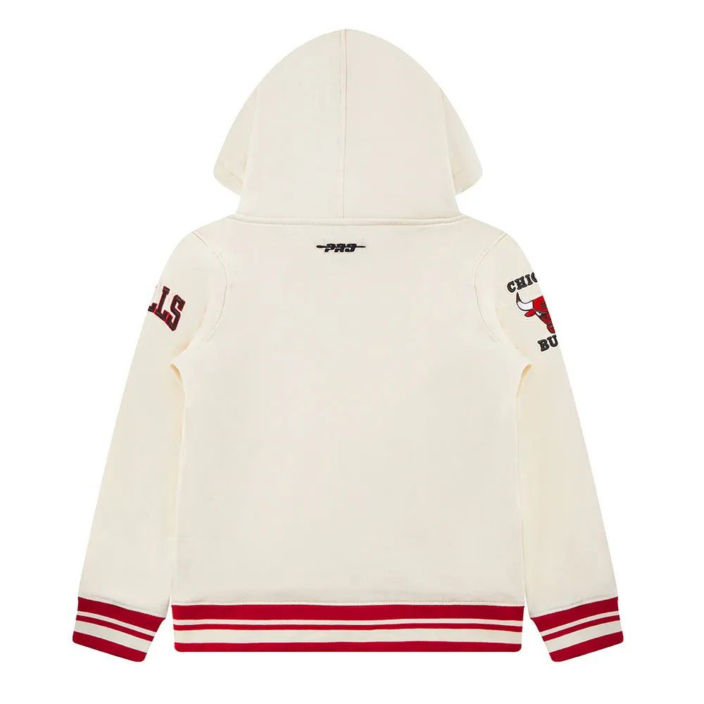 NBA CHICAGO BULLS RETRO CLASSIC TODDLER BOYS RIB FLC PO HOODIE (EGGSHELL/ RED)