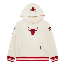 NBA CHICAGO BULLS RETRO CLASSIC TODDLER BOYS RIB FLC PO HOODIE (EGGSHELL/ RED)