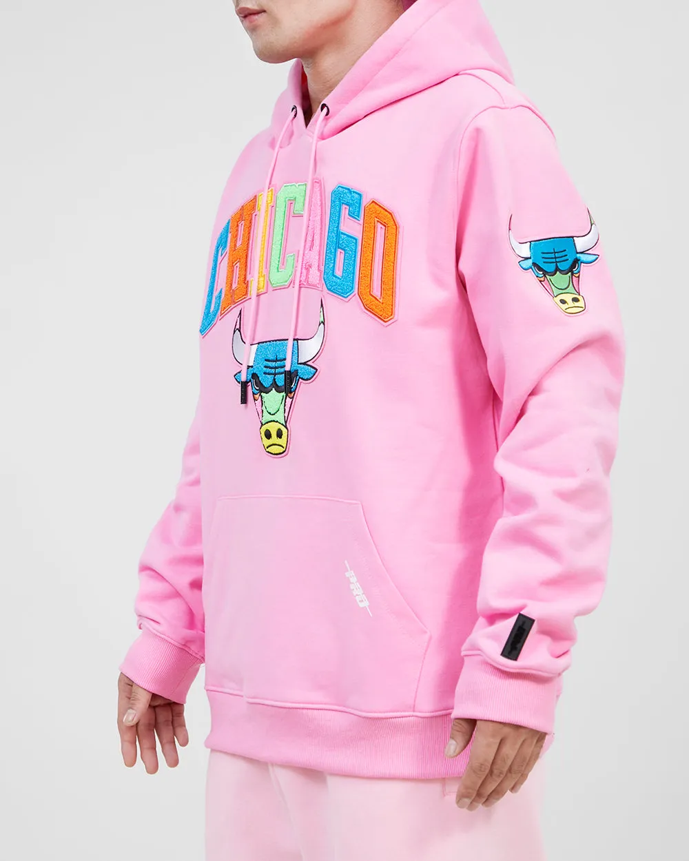 NBA CHICAGO BULLS WASHED NEON MEN'S PO HOODIE PINK (WASHED PINK)