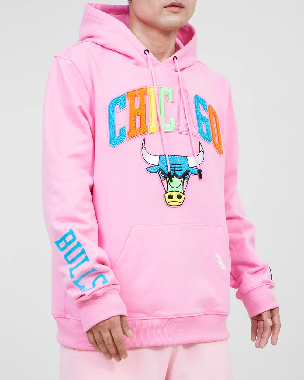 NBA CHICAGO BULLS WASHED NEON MEN'S PO HOODIE PINK (WASHED PINK)