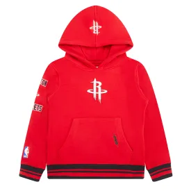 NBA HOUSTON ROCKETS RETRO CLASSIC LITTLE BOYS RIB FLC PO HOODIE (RED/BLACK)