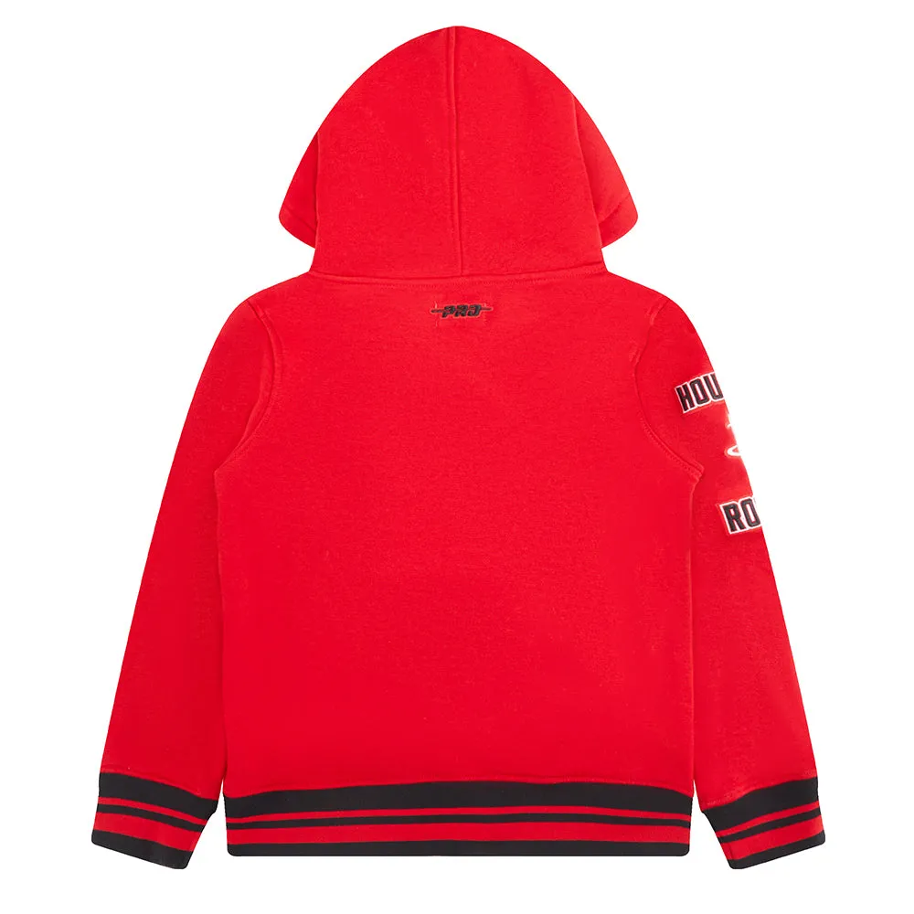 NBA HOUSTON ROCKETS RETRO CLASSIC LITTLE BOYS RIB FLC PO HOODIE (RED/BLACK)