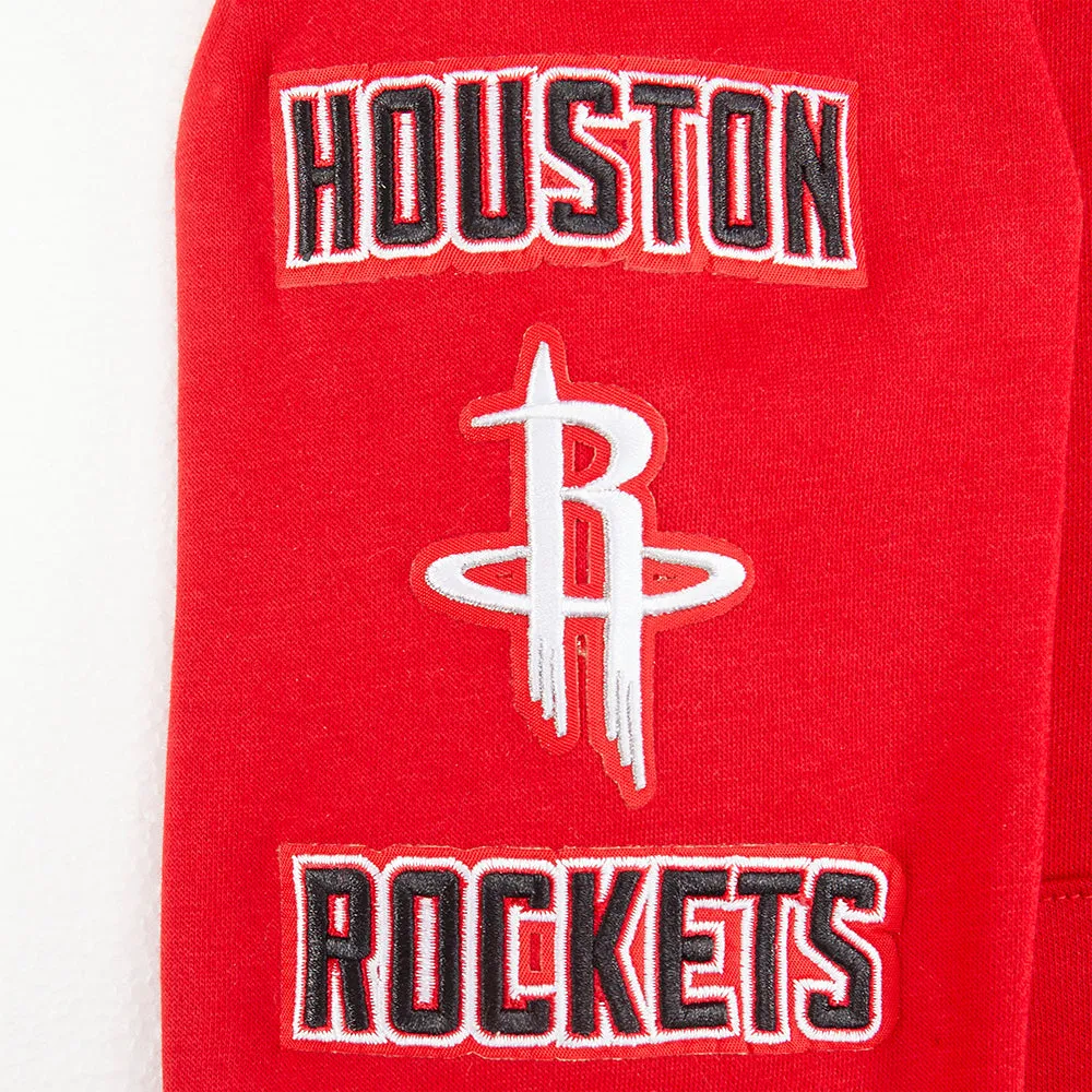 NBA HOUSTON ROCKETS RETRO CLASSIC LITTLE BOYS RIB FLC PO HOODIE (RED/BLACK)