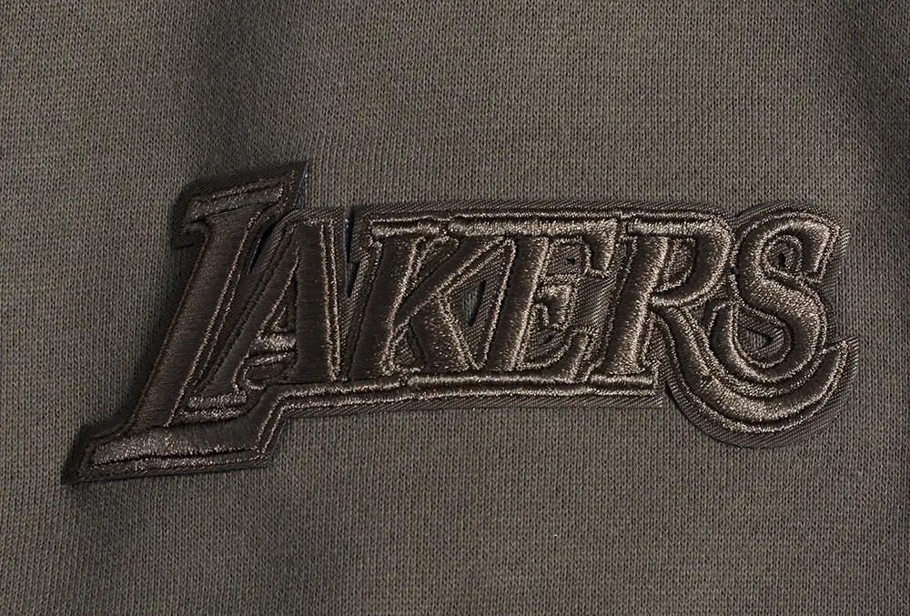 NBA LOS ANGELES LAKERS NEUTRAL MEN'S DROP SHOULDER PO HOODIE (DARK TAUPE)