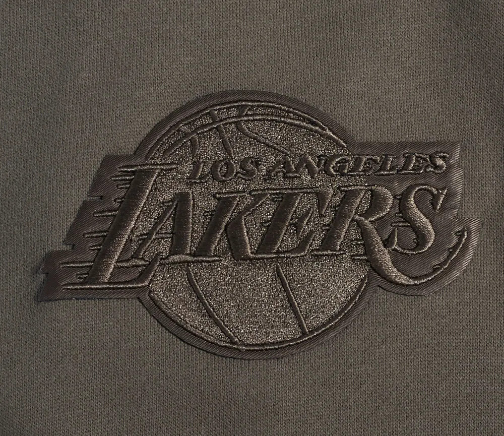 NBA LOS ANGELES LAKERS NEUTRAL MEN'S DROP SHOULDER PO HOODIE (DARK TAUPE)