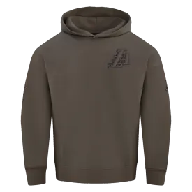 NBA LOS ANGELES LAKERS NEUTRAL MEN'S DROP SHOULDER PO HOODIE (DARK TAUPE)