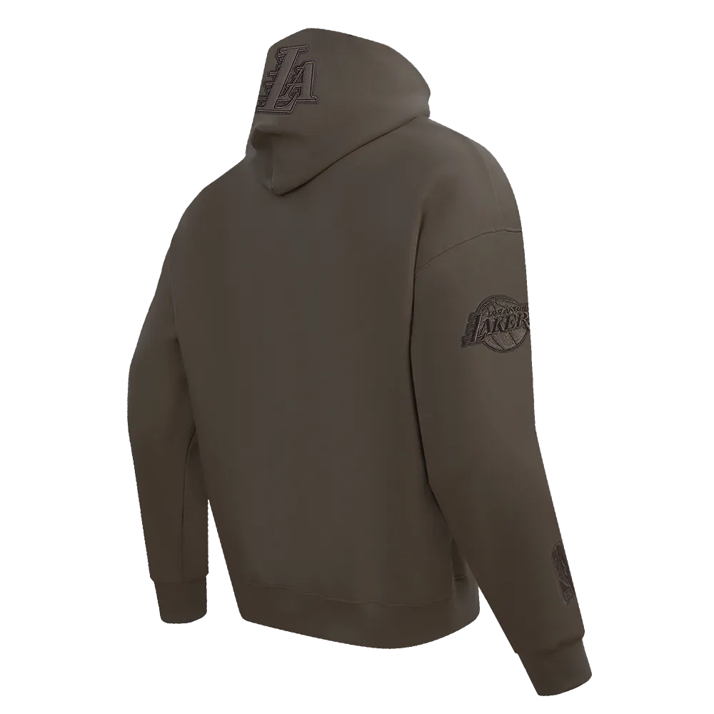 NBA LOS ANGELES LAKERS NEUTRAL MEN'S DROP SHOULDER PO HOODIE (DARK TAUPE)