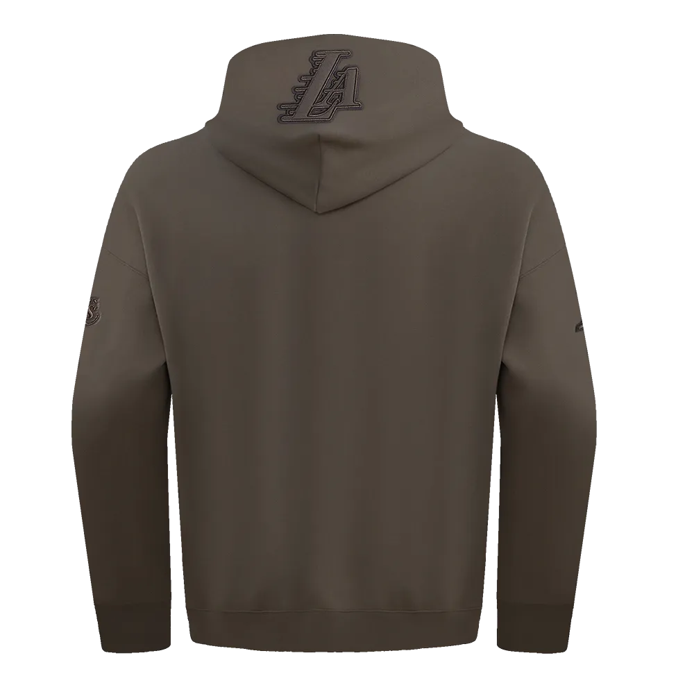 NBA LOS ANGELES LAKERS NEUTRAL MEN'S DROP SHOULDER PO HOODIE (DARK TAUPE)