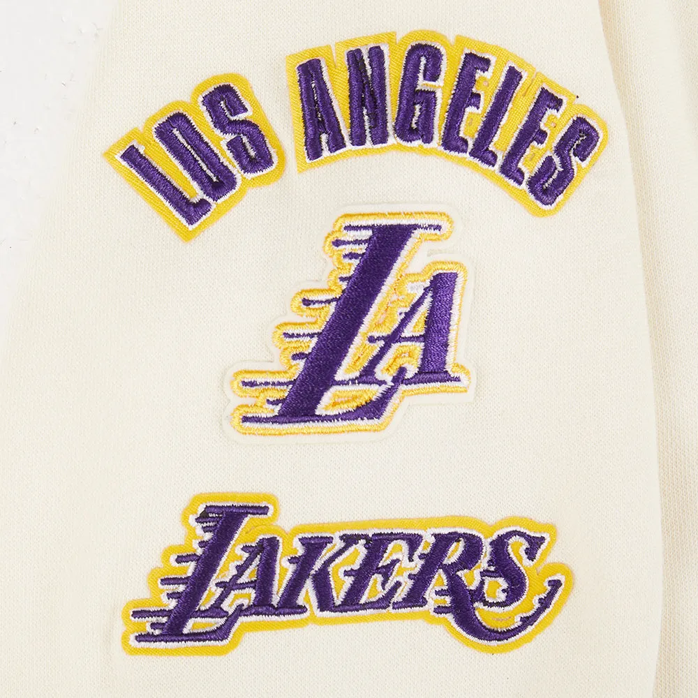 NBA LOS ANGELES LAKERS RETRO CLASSIC LITTLE BOYS RIB FLC PO HOODIE (EGGSHELL/ PURPLE)