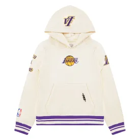 NBA LOS ANGELES LAKERS RETRO CLASSIC LITTLE BOYS RIB FLC PO HOODIE (EGGSHELL/ PURPLE)