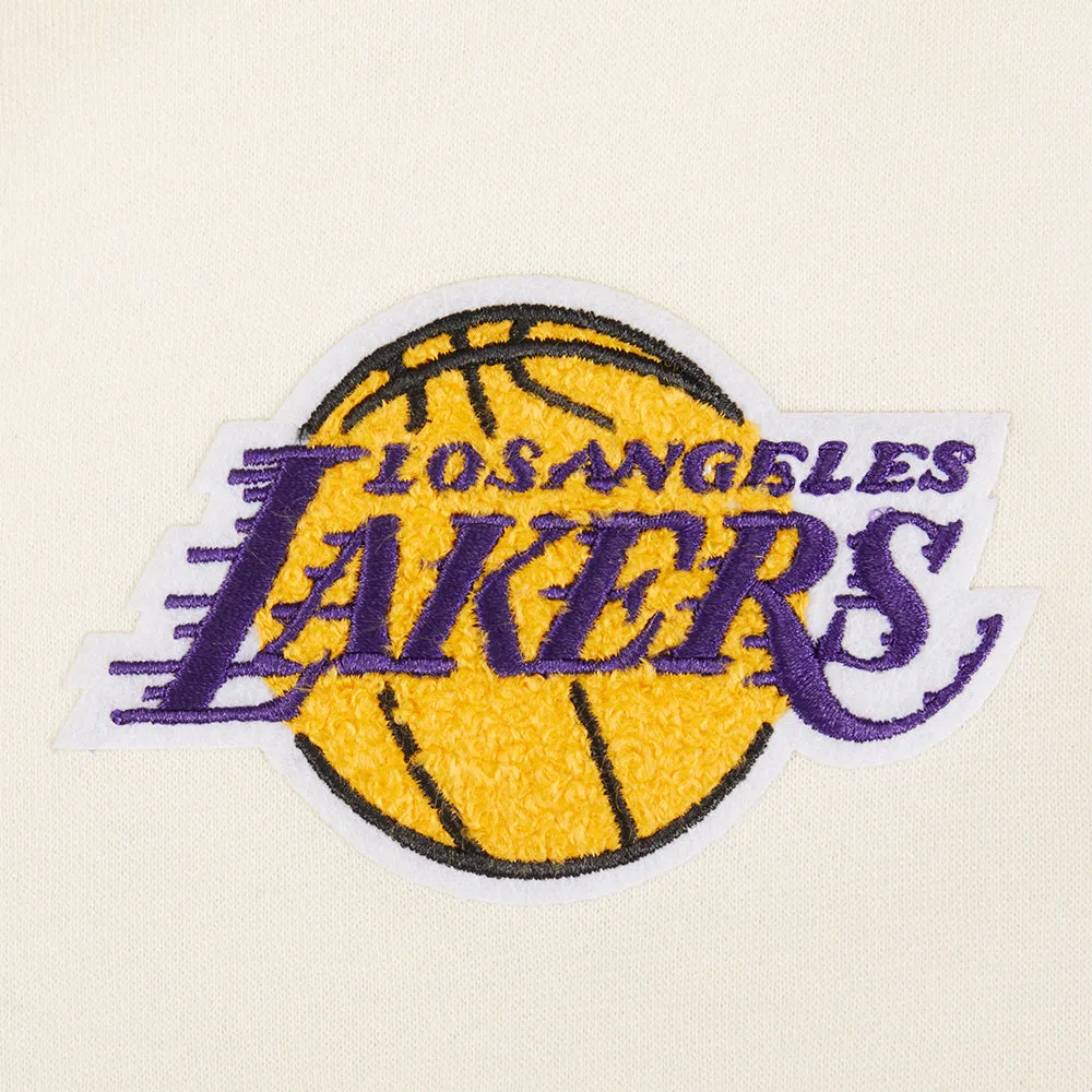 NBA LOS ANGELES LAKERS RETRO CLASSIC LITTLE BOYS RIB FLC PO HOODIE (EGGSHELL/ PURPLE)