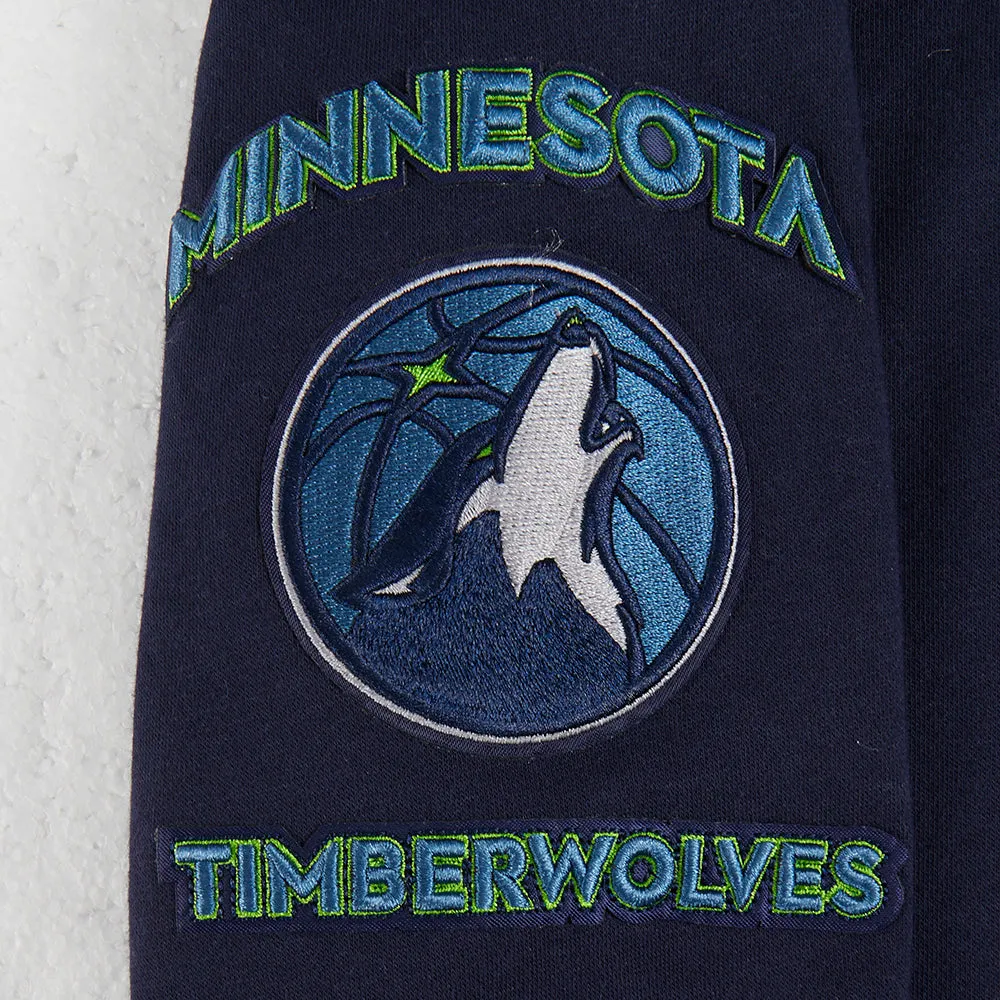 NBA MINNESOTA TIMBERWOLVES RETRO CLASSIC BIG BOYS RIB FLC PO HOODIE (MIDNIGHT NAVY)