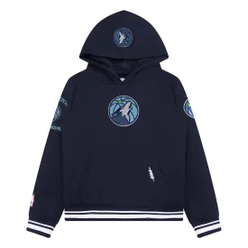 NBA MINNESOTA TIMBERWOLVES RETRO CLASSIC BIG BOYS RIB FLC PO HOODIE (MIDNIGHT NAVY)