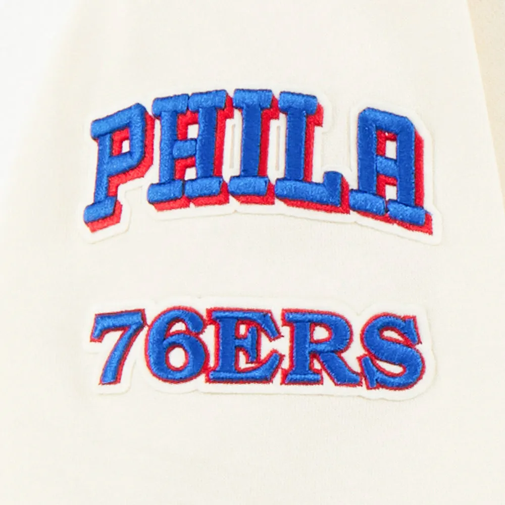 NBA PHILADELPHIA 76ERS RETRO CLASSIC LITTLE BOYS RIB FLC PO HOODIE (EGGSHELL/ROYAL BLUE)