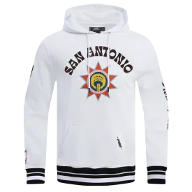 NBA SAN ANTONIO SPURS CHEST MEN'S RIB PO HOODIE (WHITE/BLACK)