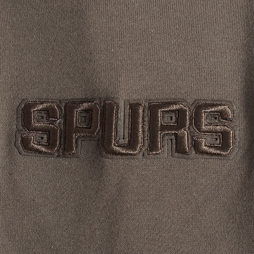 NBA SAN ANTONIO SPURS NEUTRAL MEN'S DROP SHOULDER PO HOODIE (DARK TAUPE)