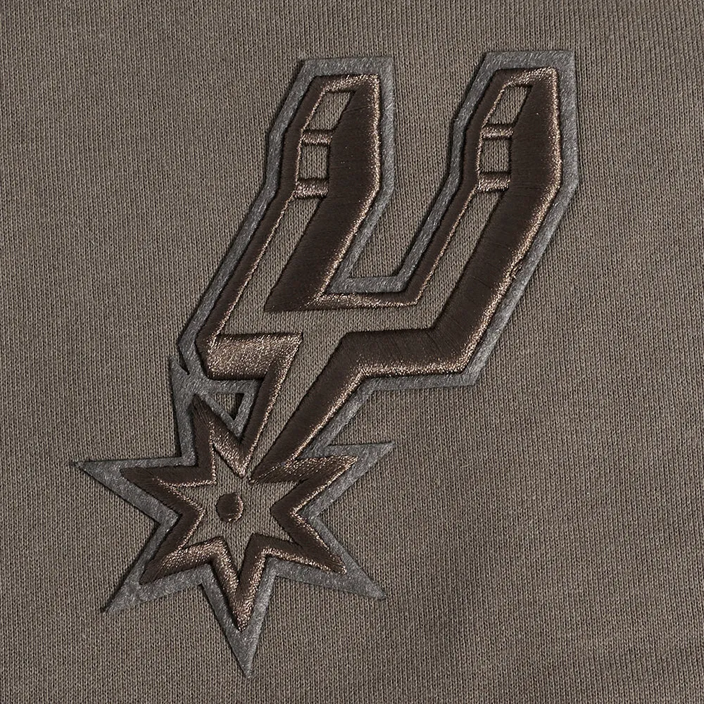 NBA SAN ANTONIO SPURS NEUTRAL MEN'S DROP SHOULDER PO HOODIE (DARK TAUPE)