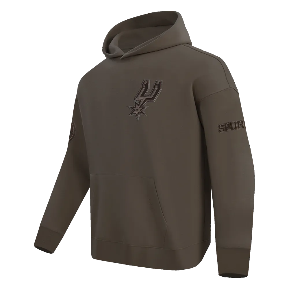 NBA SAN ANTONIO SPURS NEUTRAL MEN'S DROP SHOULDER PO HOODIE (DARK TAUPE)