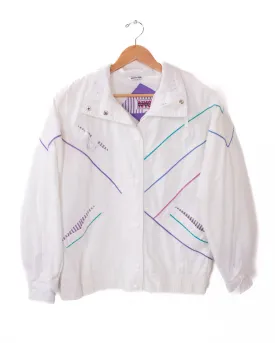 New York Girl White Jagged Lines Jacket