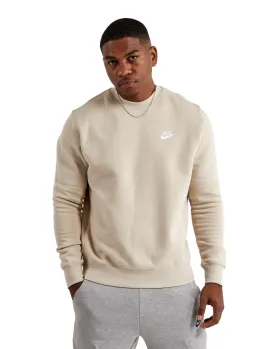 Nike Men's Sportswear Club Fleece Crew BV2662-206 Light Brown